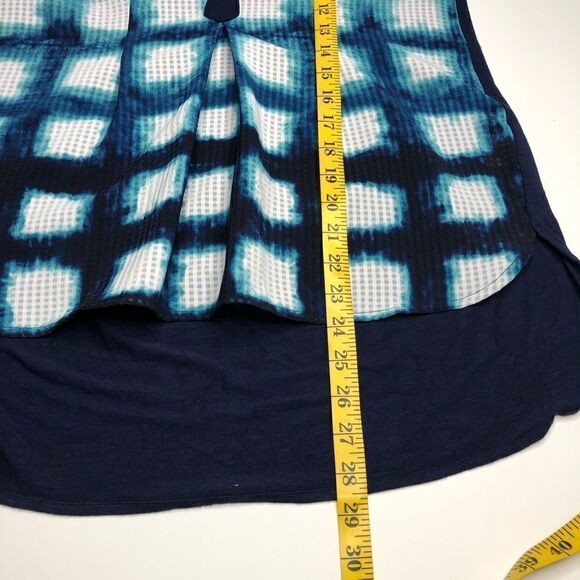 Anthropologie Postmark Women’s Blue Egress Split Neck Hi-Lo Blouse Size S - Picture 5 of 7